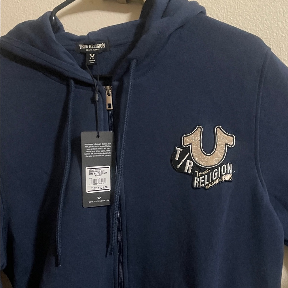 True Religion Dark Blue Hoodie with Logo
